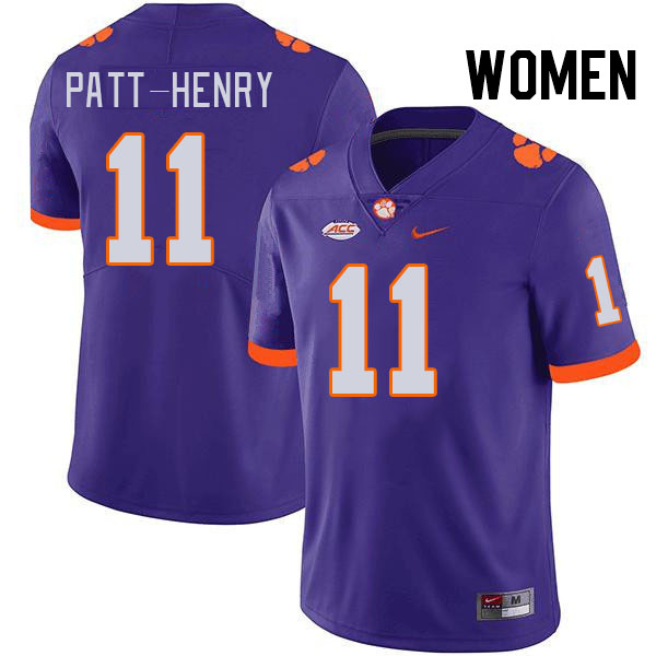 Women #11 Olsen Patt-Henry Clemson Tigers College Football Jerseys Stitched-Purple